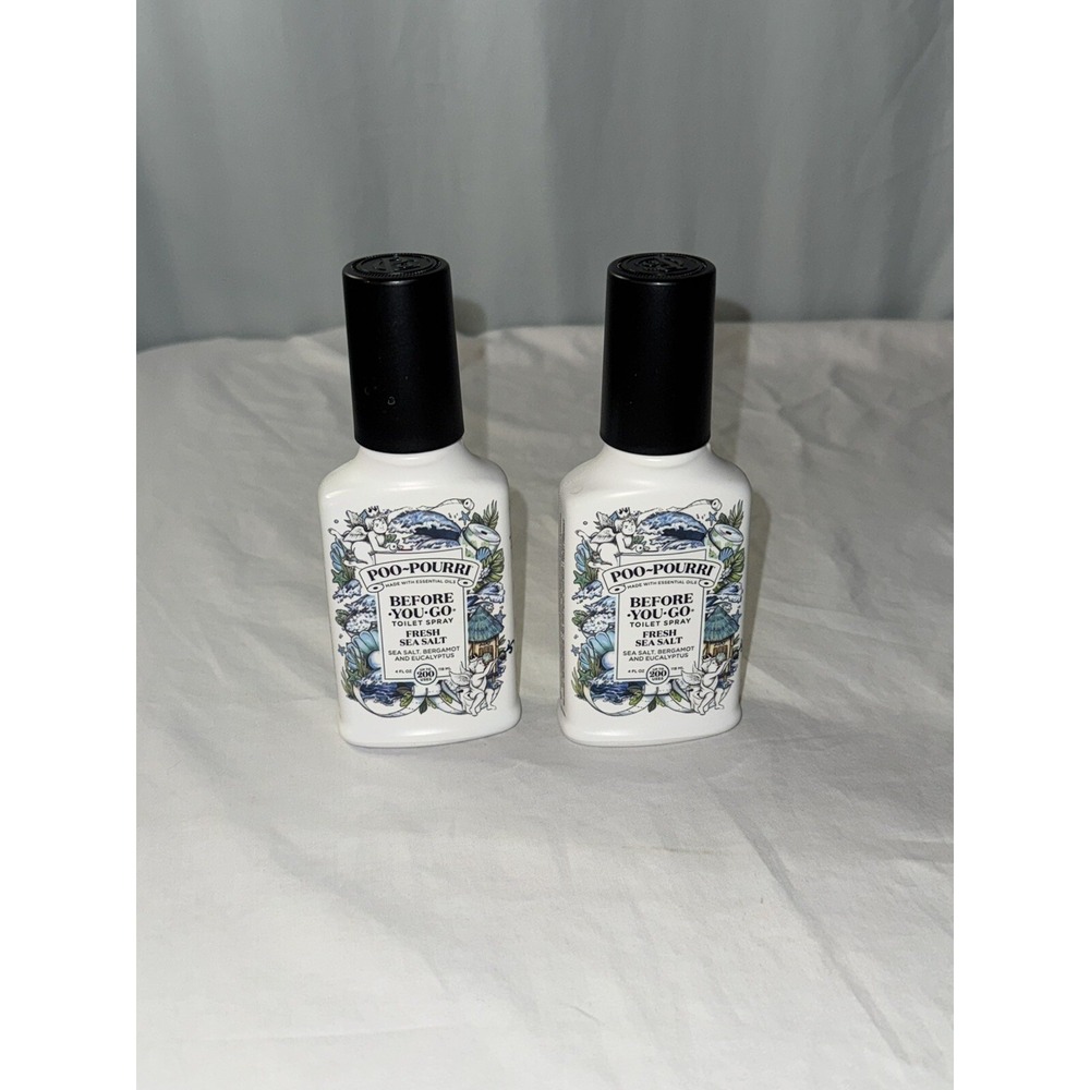 Lot Of 2 Poo-Pourri Before-You-Go Toilet Spray, Fresh Sea Salt, 4 Fl Oz Each